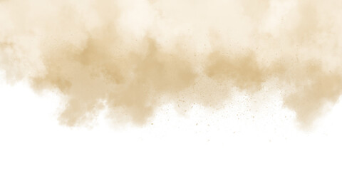 Abstract golden dust particles erupting upwards isolated on transparent background