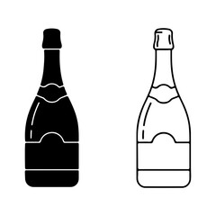 Elegant champagne bottles in black and white perfect for celebration and events 1.