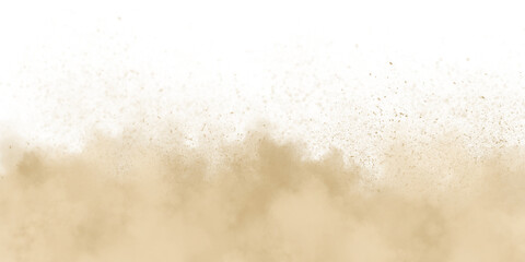 Abstract dust cloud explosion isolated on transparent background