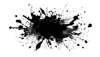 Abstract ink splatter on white background