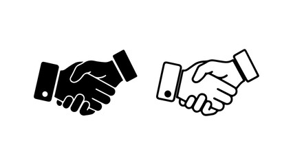 Handshake icons representing agreement and partnership.