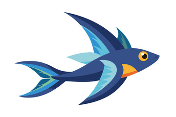 fish on blue background