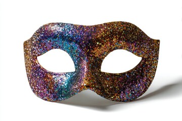 Sparkling carnival mask on white
