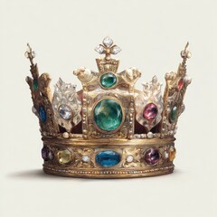 Ornate gold crown, studded with colorful gems