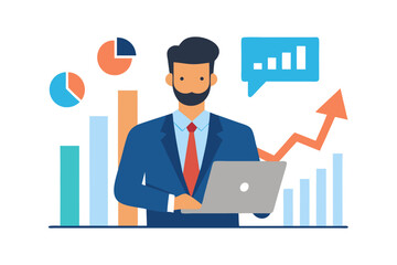 businessman with graph