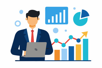 businessman with graph