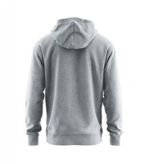 Gray hoodie, back view