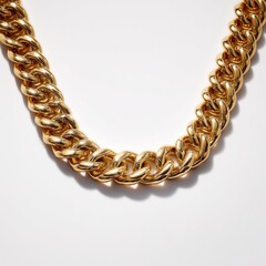 Gold chain necklace close-up
