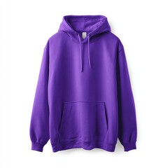 A vibrant purple hoodie, front view
