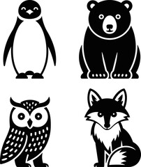 Charming Woodland and Arctic Animal Icon Bundle for Engaging Designs and Creative Projects