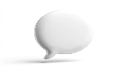 Blank, white speech bubble, 3D render