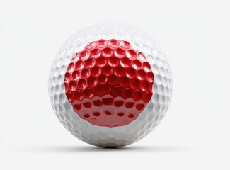 Golf ball with Japanese flag design
