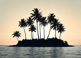 Obraz premium tropical beach with palm trees