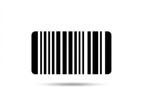 Simple black barcode icon on white background