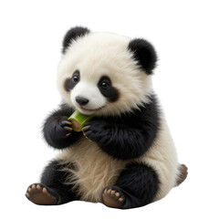 Naklejka premium Close up of a cute young red panda mammal creature with brown fur on a white background