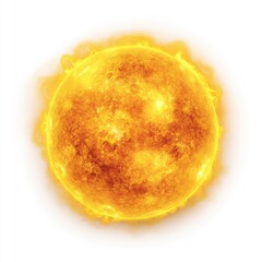 Fiery orb, sun, celestial body. Vivid, warm tones.  Flames and light.  Isolated