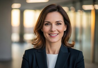 Portrait of a confident and professional businesswoman smiling in an office setting