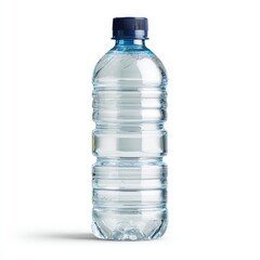 Naklejka premium A clear plastic water bottle with a dark blue cap