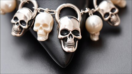 Skull and Pearl Jewelry Charm