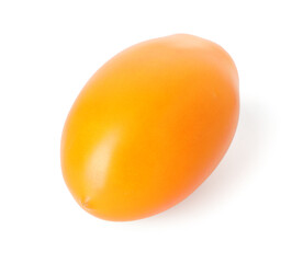 One ripe yellow tomato isolated on white