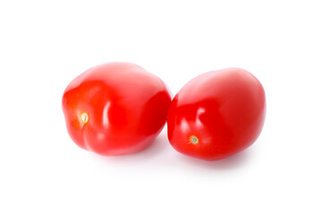 Two ripe red tomatoes isolated on white
