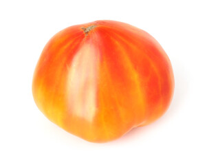 One ripe yellow tomato isolated on white