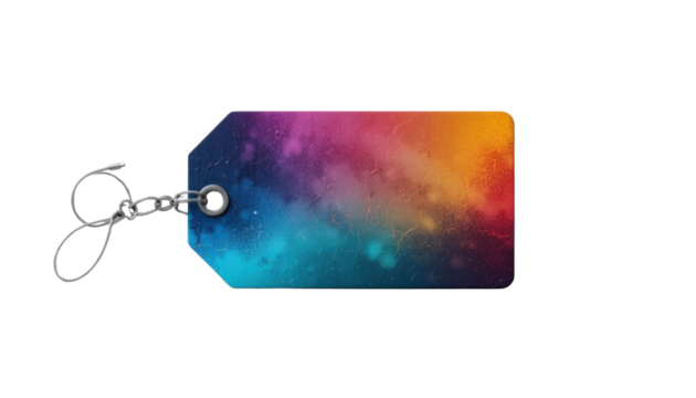 Blank price tag and blue paper label isolated retail object for sale