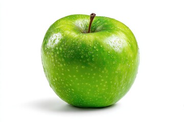 Close-up of a single, vibrant green apple