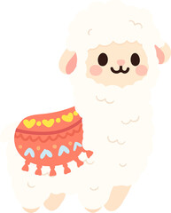 Cute Cartoon Alpaca Illustration animal