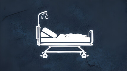 hospital bed icon silhouette