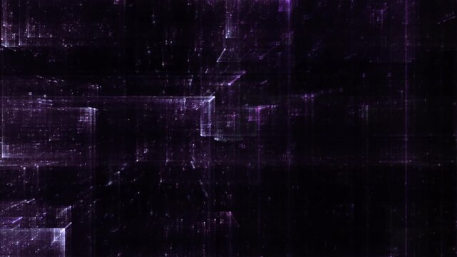 Transparente Datenbl&ouml;cke im Netzwerk &ndash; dynamische Struktur f&uuml;r Wissenschaft, IT, Forschung & digitale Kommunikation in Bewegung, Technologie, Daten, Wissenschaft, violett