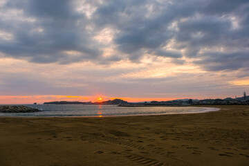 和歌山県田辺市 夕暮れの扇ヶ浜