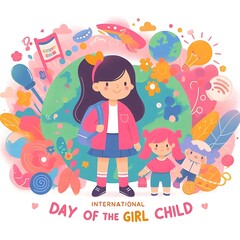 International Day of the Girl Child 2025 Educational Illustration