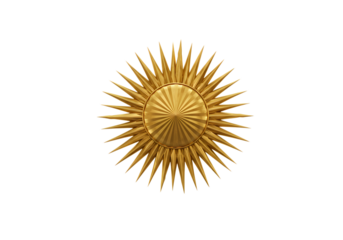 Golden Sunburst Emblem: Radiant Design Element