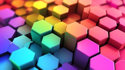 Abstract background with hexagons - Generative Ai