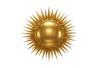 Golden Sunburst: Luxury Design Element, 3D Render