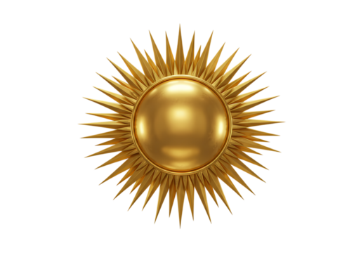 Golden Sunburst: Luxury Design Element, 3D Render