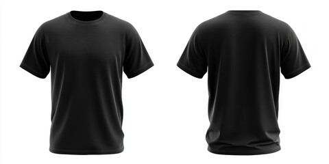 Blank black t-shirt, front and back views (4)