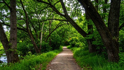 Obraz premium Lush woodland path