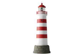 Striped Lighthouse: Coastal Navigation Symbol -  Maritime Beacon Graphic