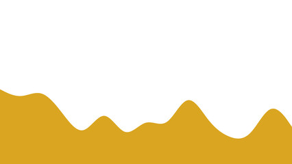 Abstract wavy mustard-yellow shape with smooth curves on a clean white background, ideal for graphic design, web elements, or conceptual themes of fluidity and nature.