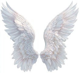 Pair of detailed, white angel wings (1)