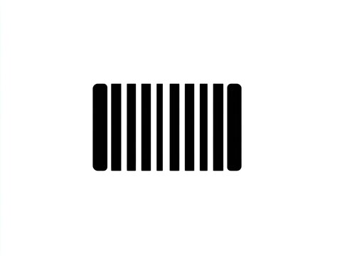 A simple black barcode on a white background