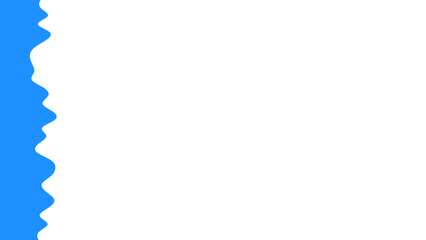 Abstract blue wavy border on a clean white background. Ideal for graphic design, web elements, liquid concepts, or a fresh, modern template.