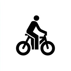 Fototapeta premium Simple black icon of a person riding a bicycle (2)