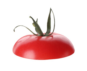 Piece of ripe red tomato isolated on white
