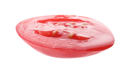 Piece of ripe red tomato isolated on white