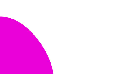 Abstract magenta quarter circle on a clean white background, creating a modern, vibrant design element for presentations or graphic projects.