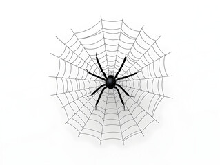 Obraz premium Simple illustration of black cobweb on white background