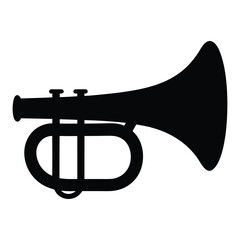 Download this black trumpet vector illustration for music lovers and musicians graphic design projects © black man